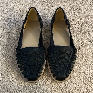 Nisolo women’s huarache sandal black, size 7, new without box